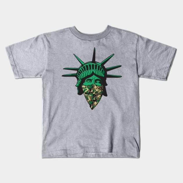 Statue of Liberty Bandana Bandit Kids T-Shirt by Joebarondesign